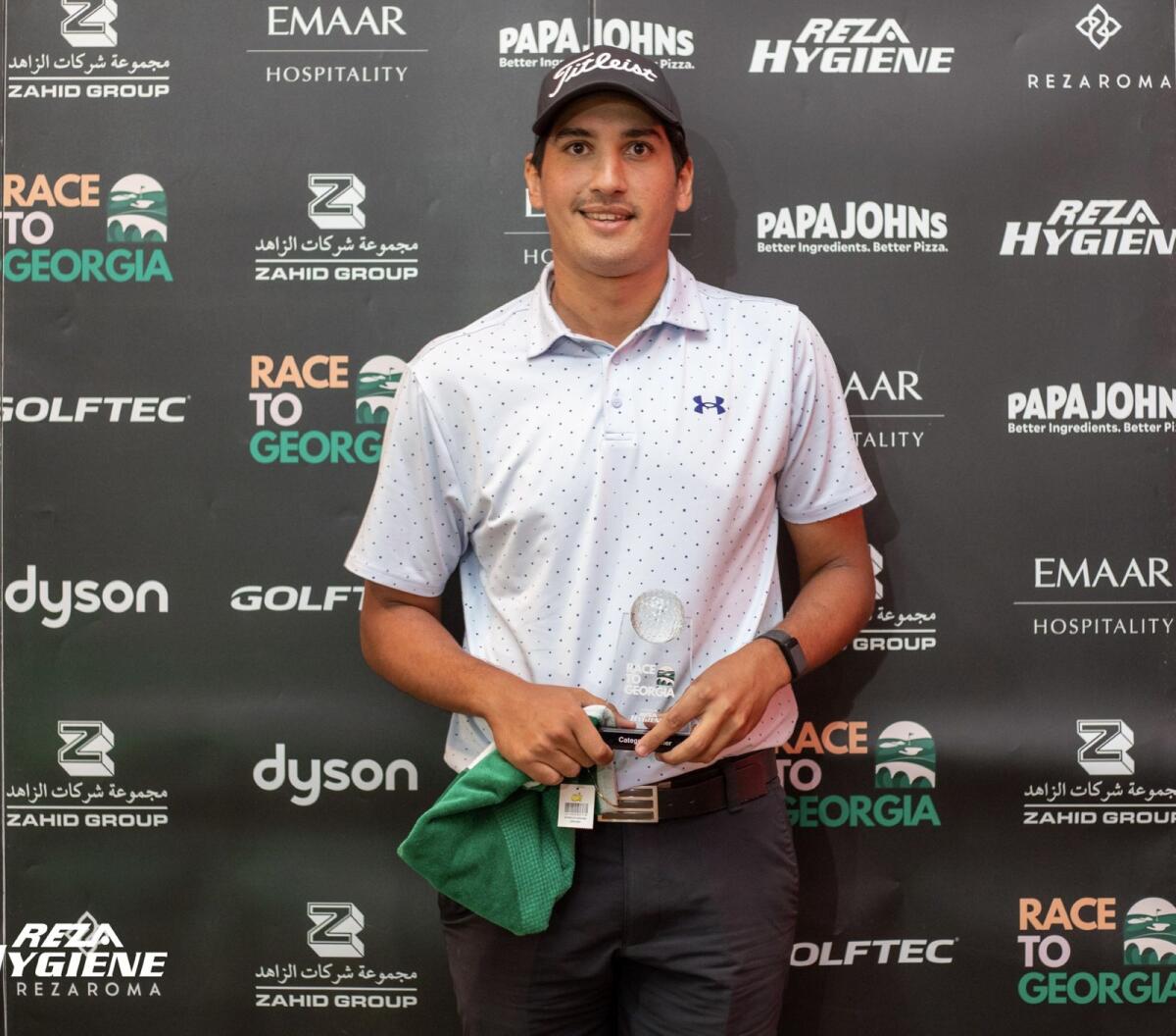 Yaseen Le Falher winner of Division A of the Bahrain Race to Georgia qualifying round at the Royal Golf Club. - Supplied photo