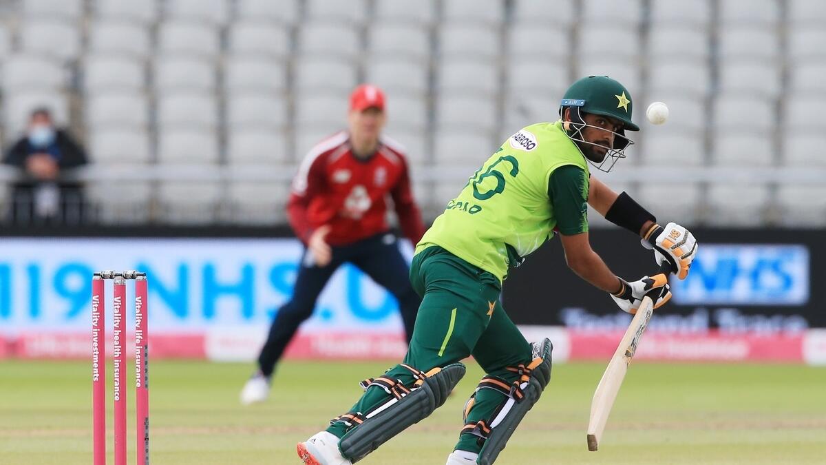 Pakistan's Babar Azam in action against England on Sunday