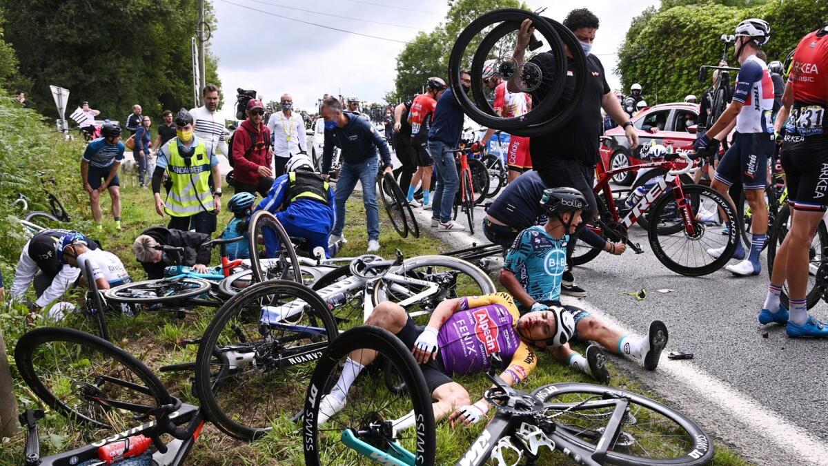 The spectator, a 30-year-old French woman caused Tour de France crash during the first stage of the race. — Reuters