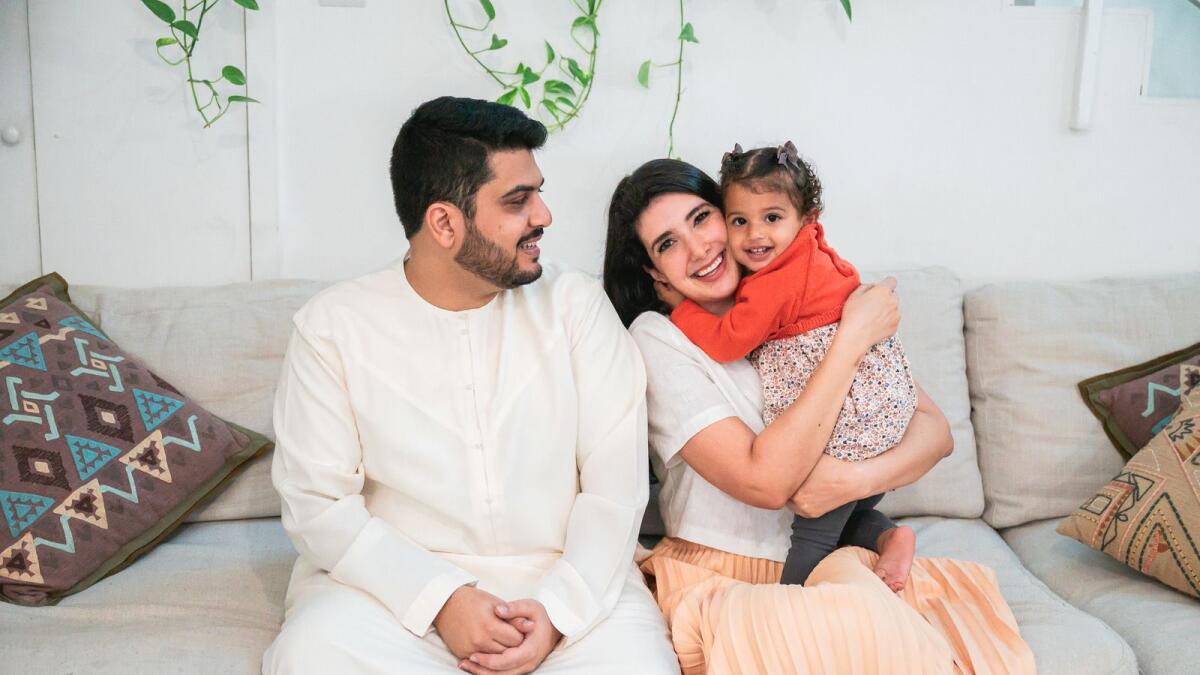 Yousif Tammam and Arshiya Faraghat with their daughter Lyanna