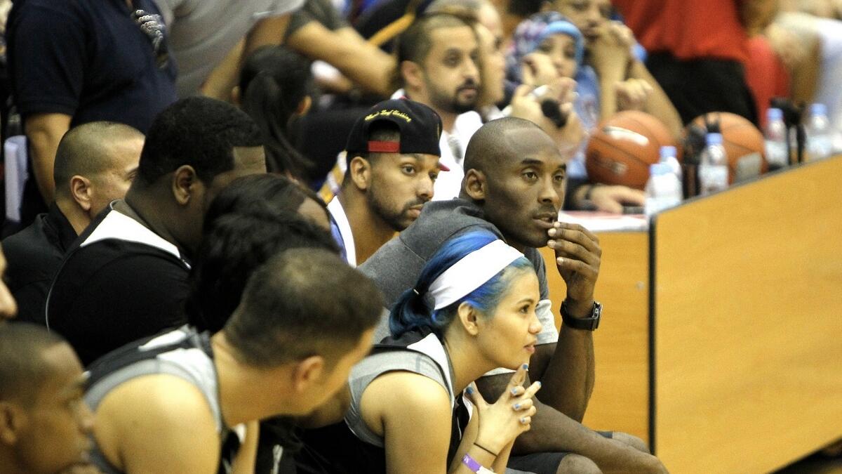 Bryant was also in Dubai where his team played against Real Madrid basketball legends in a celebrity basketball game at the American University of Dubai indoor hall.