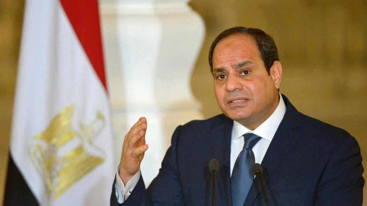 Egyptian President Abdel Fattah Al Sisi speaks at a press conference.-AFP file photo
