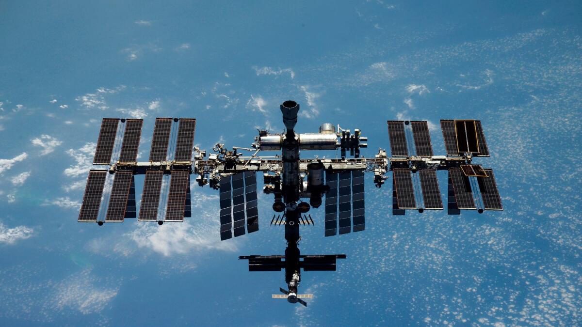 This undated photo released by the Roscosmos State Space Corporation shows the International Space Station (ISS). — AP File