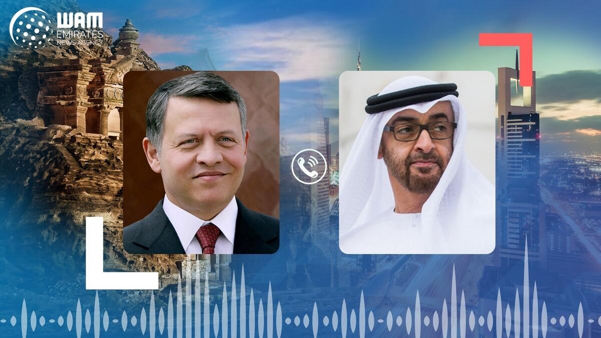 sheikh Mohamed, abu dhabi, uae, phone call, king Abdullah II of Jordan