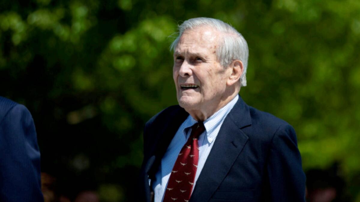 Donald Rumsfeld. — Reuters file