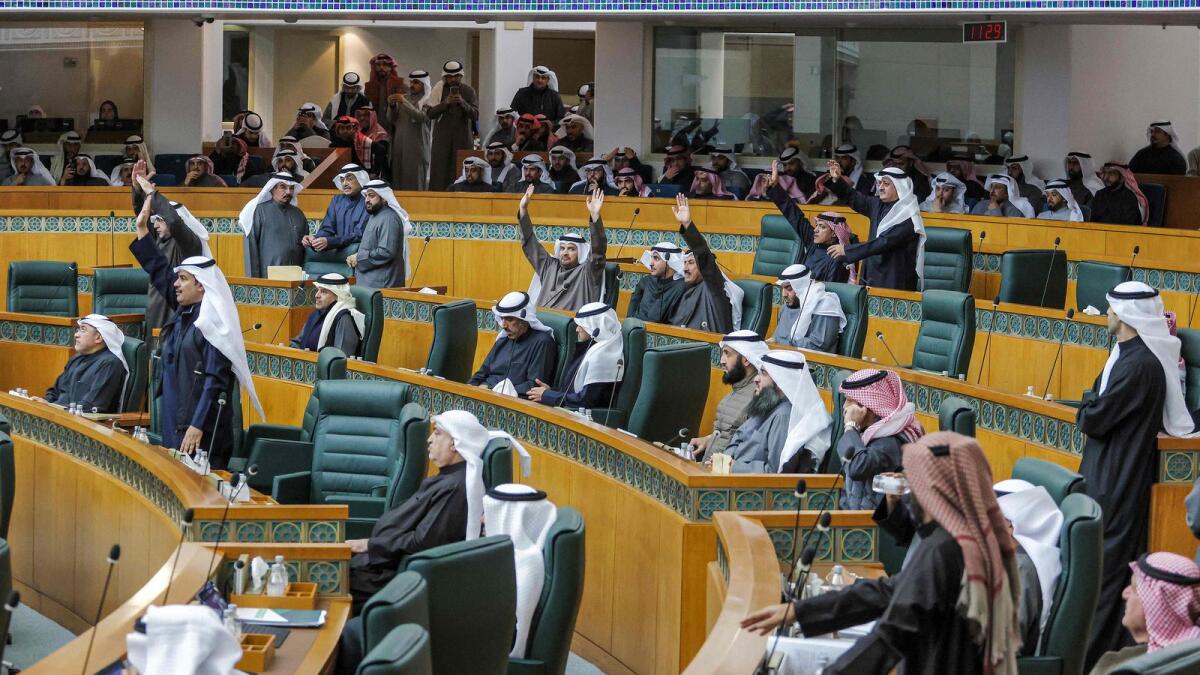 Kuwaiti parliament members attend a session of the National Assembly at its headquarters in Kuwait City on January 10, 2023.  — AFP file