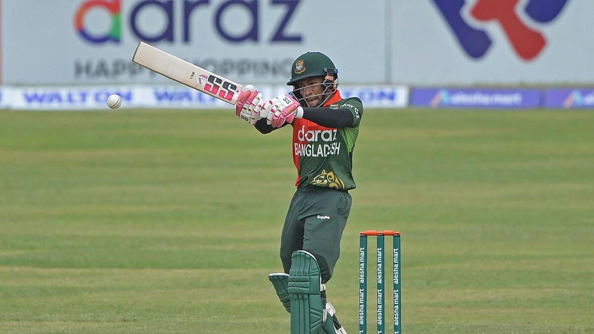 Bangladesh's Mushfiqur Rahim plays a shot during the second one-day international against Sri Lanka. (AFP)
