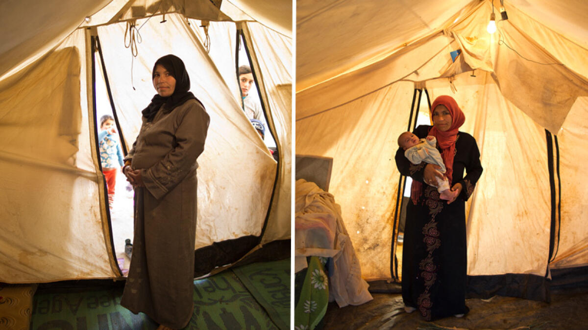 Taleea Farhan, 33, said her fifth child, son Belal, born among the tents of Mafraq.