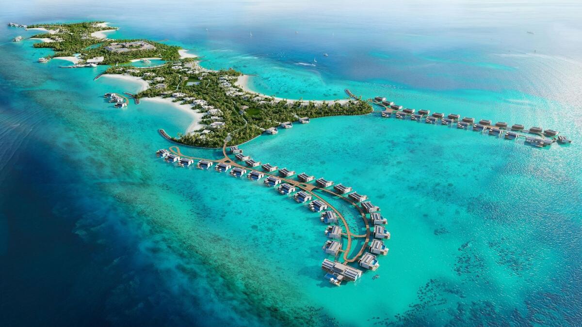 The 34-hectare luxury resort, scheduled to open in 2025, will be located in the Bolidhuffaru Reef in South Male Atoll. - Supplied photo