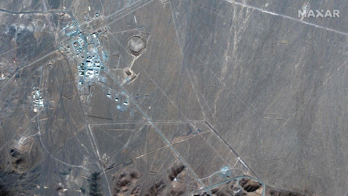 This file handout satellite image provided by Maxar Technologies and taken on November 4, 2020, shows an overview of Iran's Fordo Fuel Enrichment Plant (FFEP). — AFP file
