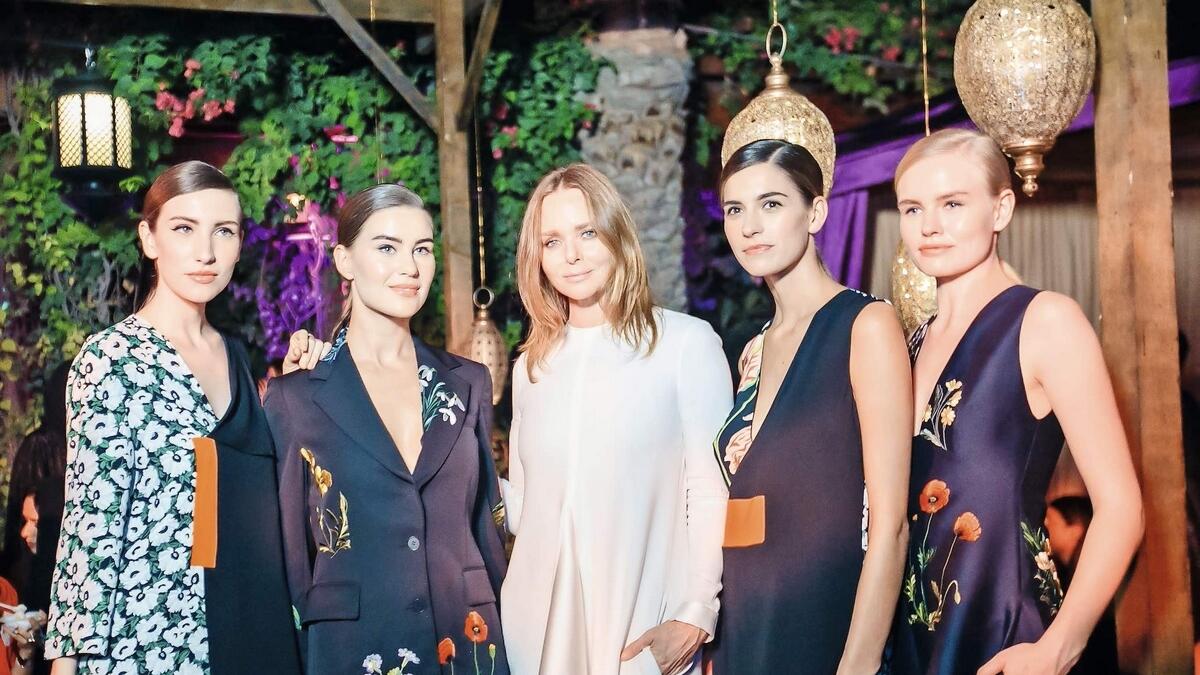 Rohma Nomani with a few colleagues at the Stella McCartney event in 2016 in Dubai.
