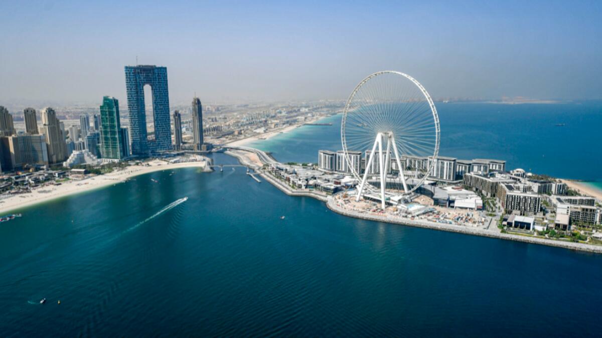 An aerial view of the Ain Dubai, the world's tallest Ferris wheel, in Dubai. Photo: AFP
