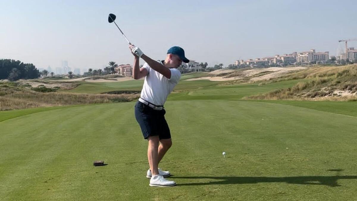 Second round leader Keith Egan (Ire), in action at the Abu Dhabi Amateur Championship at Saadiyat Beach Golf Club. - Supplied photo
