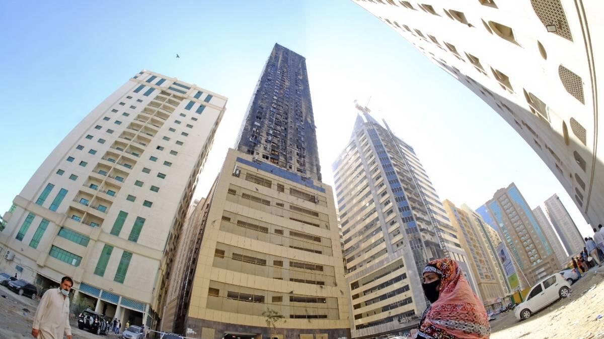 Abbco tower, sharjah building fire, Sharjah Municipality, SEWA