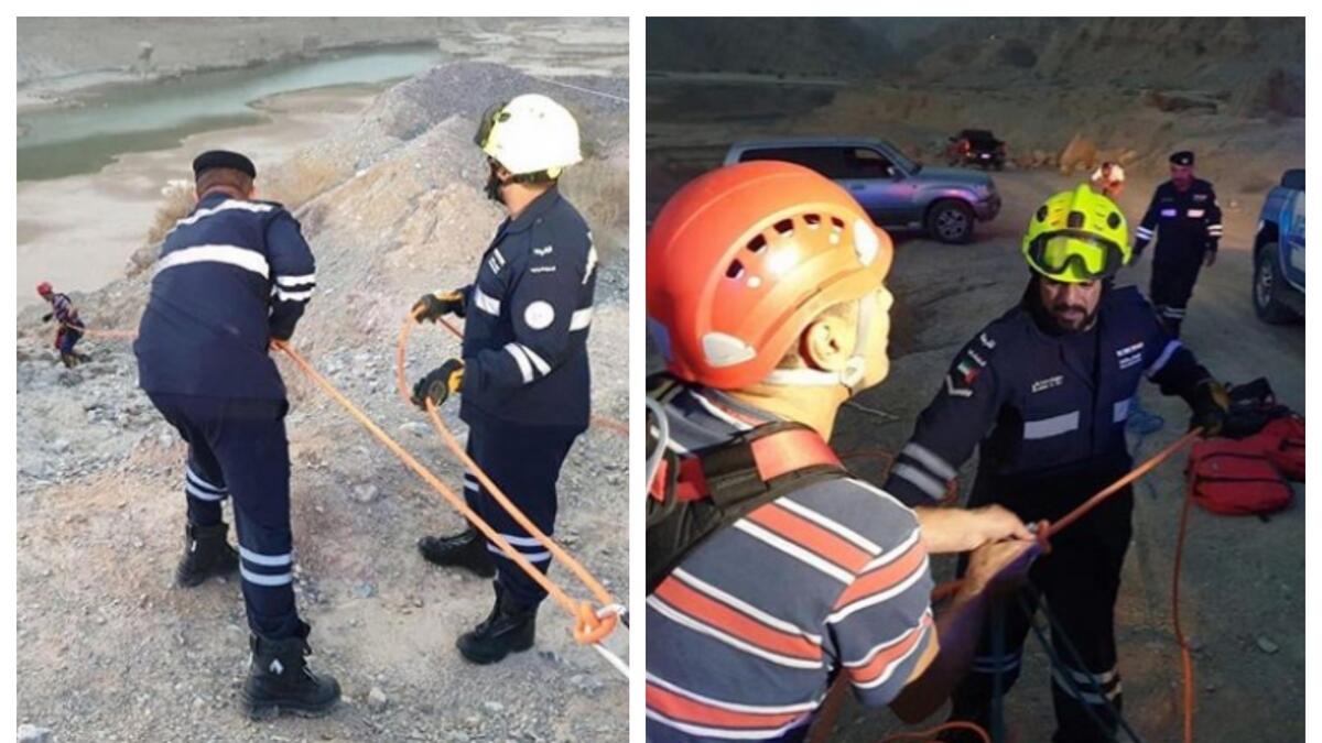 2 Emiratis get trapped in UAE mountains, rescued by police