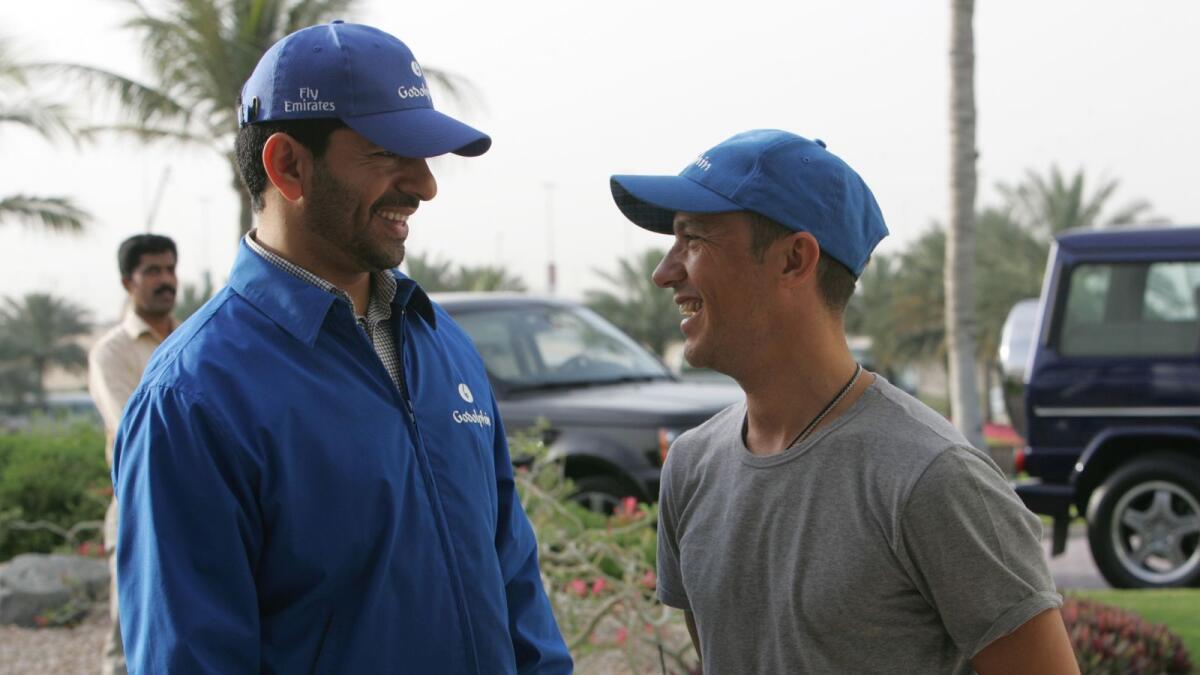 KT file photo shows Godolphin trainer Saeed bin Suroor (left) with jockey Frankie Dettori in 2009.