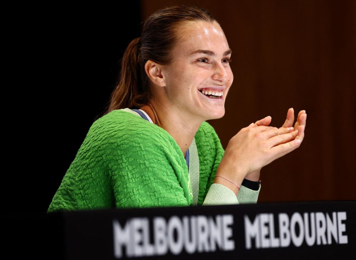 Belarus' Aryna Sabalenka during press conference ahead of the Australian Open. - Reuters