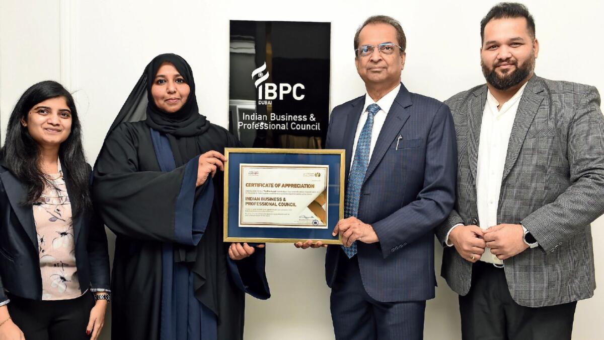 Dilip Sinha receives Certificate of Appreciation from Dubai Customs Consultative Council for IBPC’s contribution and clinching 'The Elite Award' from the Dubai Government Excellence Program 2020-2021 in December 2021