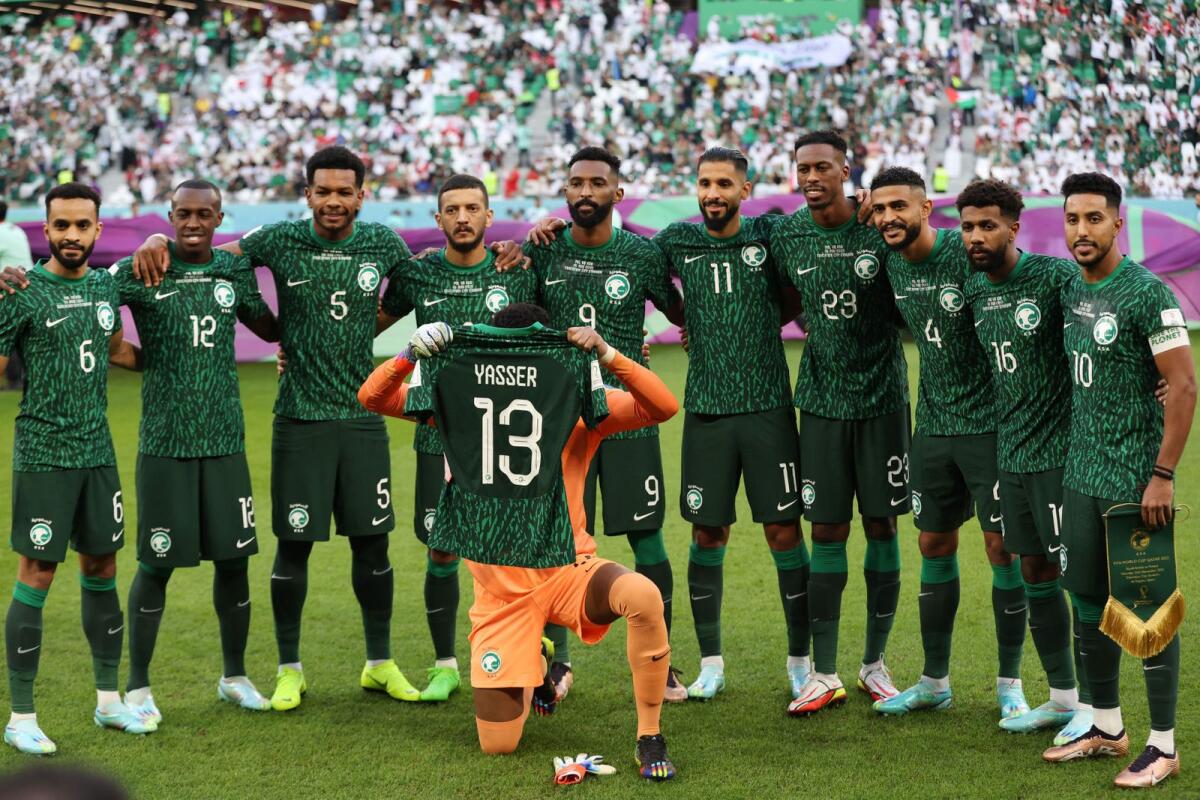 Saudi Arabia team. — Reuters
