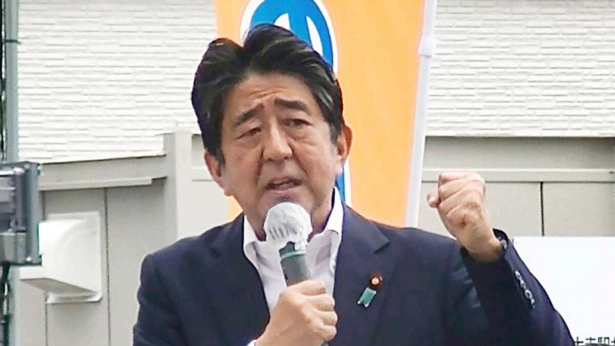 Shinzo Abe. — AP