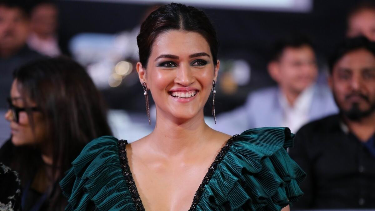 Kriti Sanon was styled in an emerald gown by designer Shantanu And Nikhil