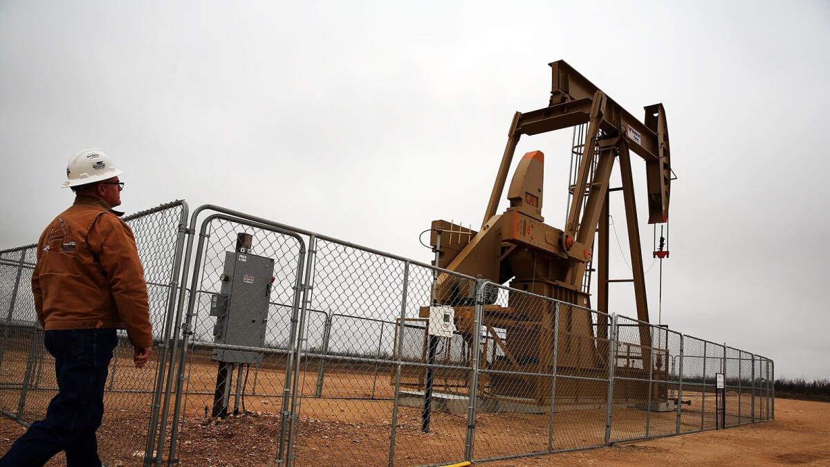 An oil well in the Permian Basin in Garden City, Texas. The US Strategic Petroleum Reserve has been drawn down to its lowest level since 1983— AFP