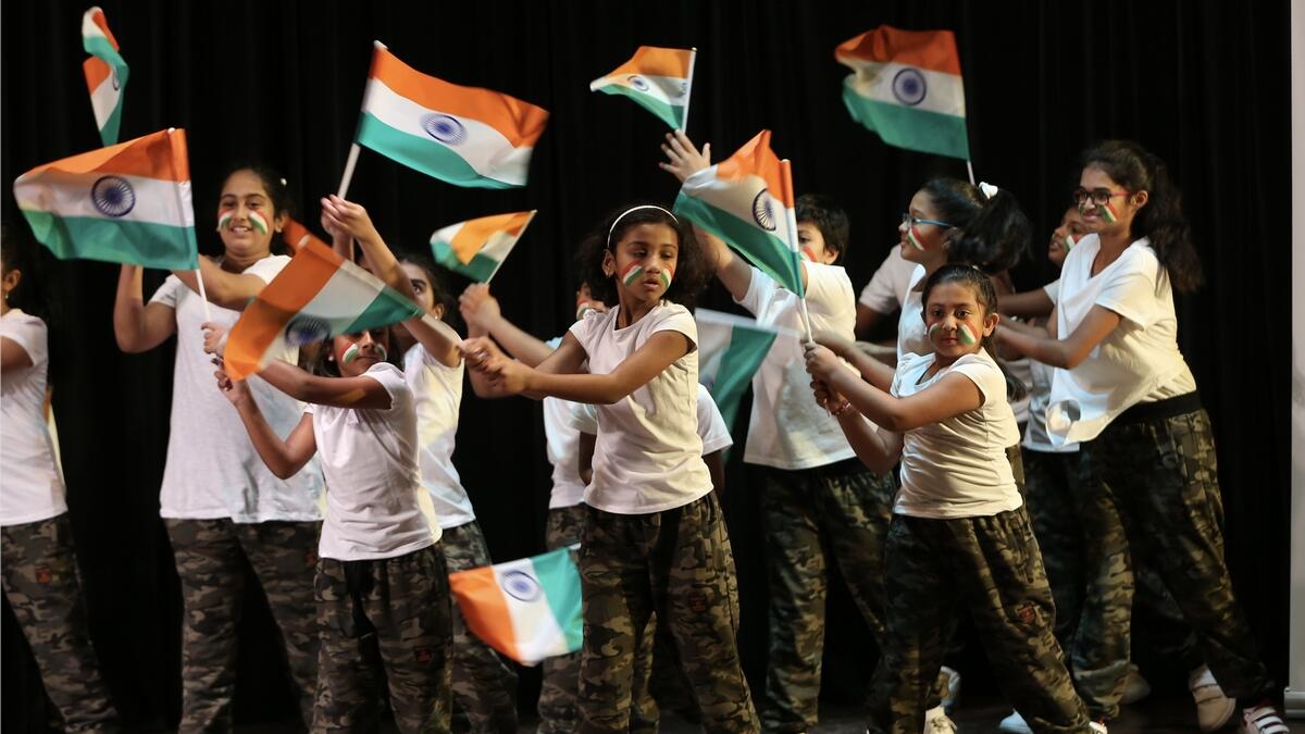 Jai Hind! Students perform as part of festivities