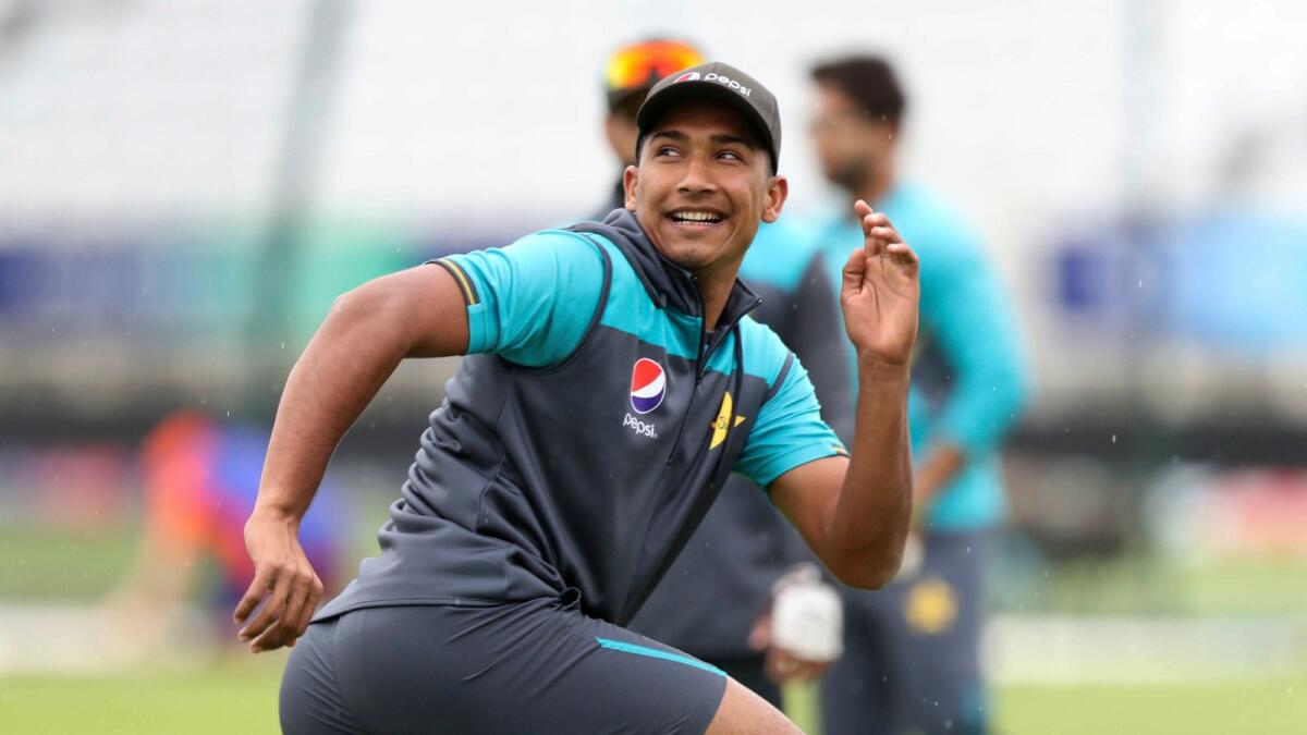 Pakistan's Mohammad Hasnain during a net session. (AP file)