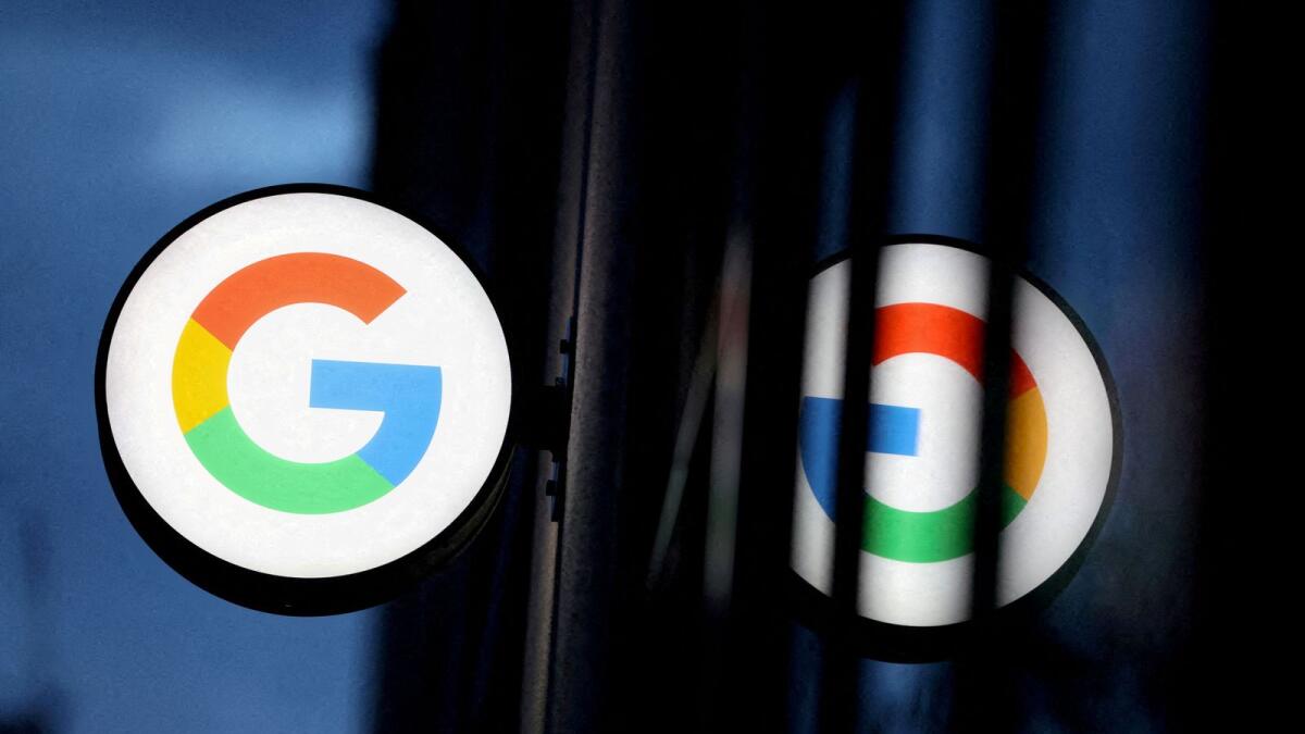 The logo for Google LLC is seen at the Google Store Chelsea in Manhattan, New York City, US, on November 17, 2021. — Reuters