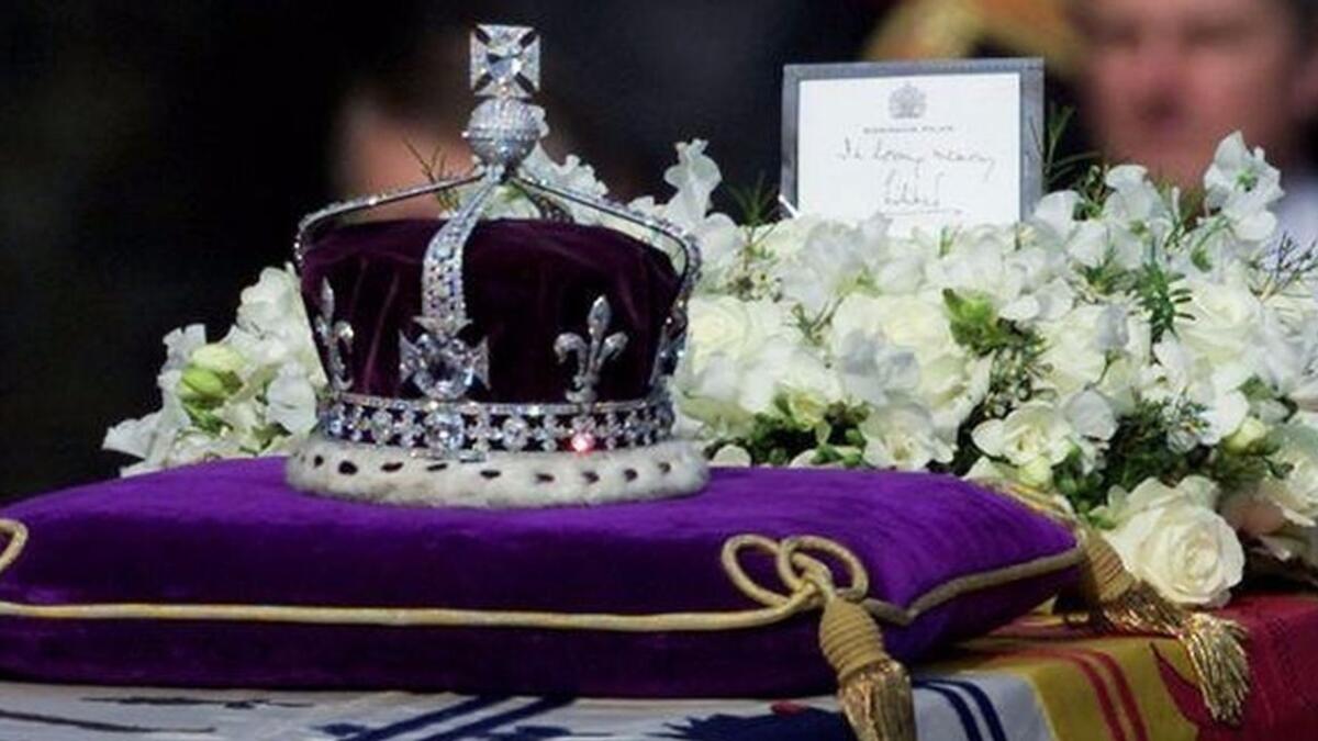 Koh-i-noor on the British queen's crown. — Reuters file