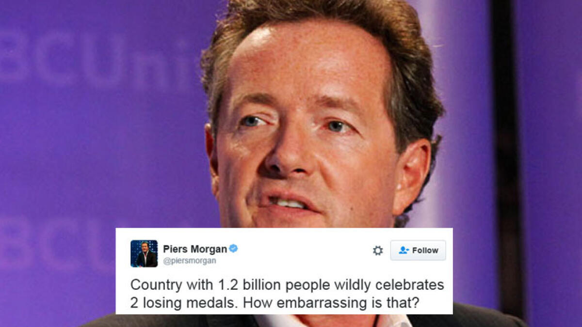 Piers Morgan gets trolled by Indians for losing medals tweet
