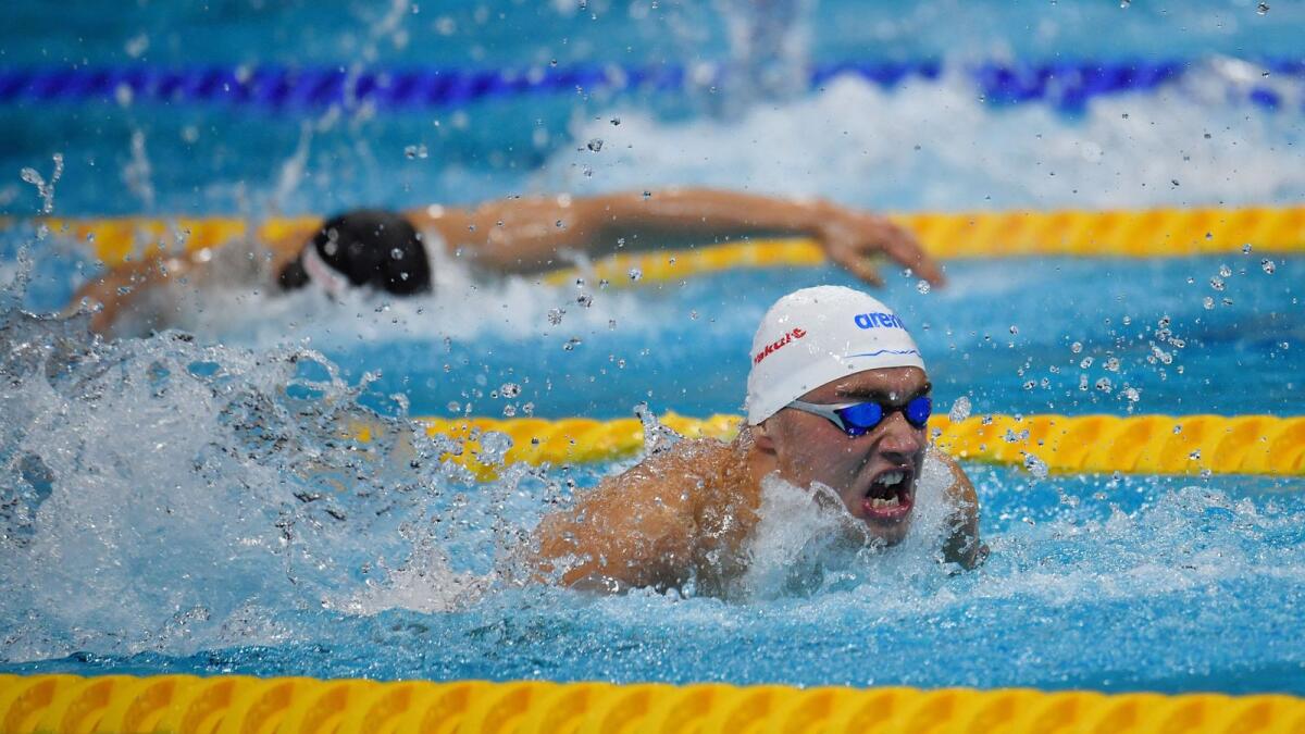 Kristof Milak in action in the 200m butterfly final. (Reuters)