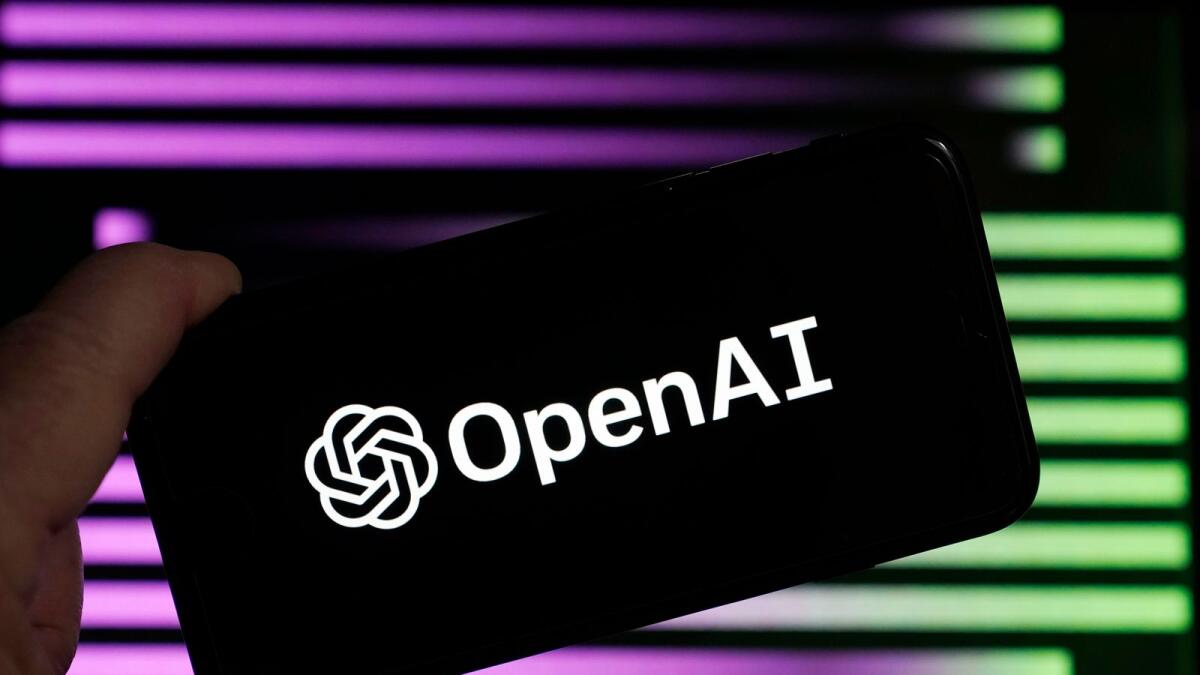 FILE - The logo for OpenAI, the maker of ChatGPT, appears on a mobile phone, in New York on January 31, 2023.