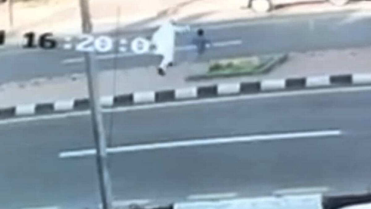 Saudi father gets run over while trying to save son in heart wrenching video 