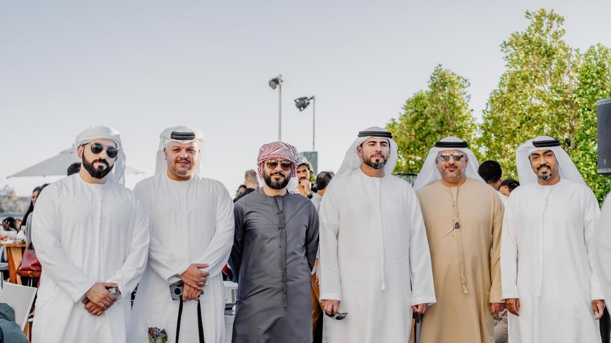 Abdulla Al Abdulla, Mohamed Hassan Alshamsi, other officials and guests at the Coffee &amp; Talks event in Dubai.