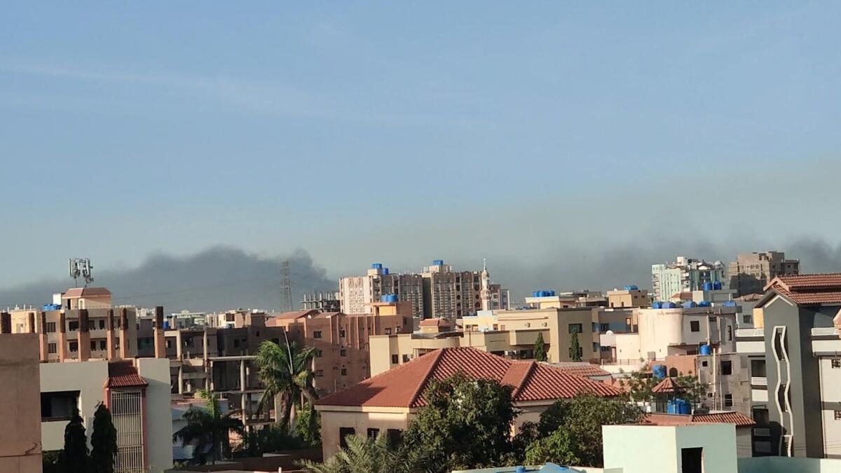 A general view shows a cloud of smoke in Khartoum, Sudan, on Tuesday. — Reuters