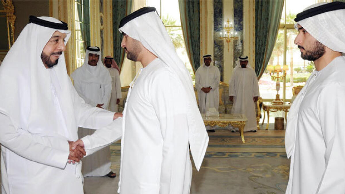 Khalifa receives condolences from Rulers