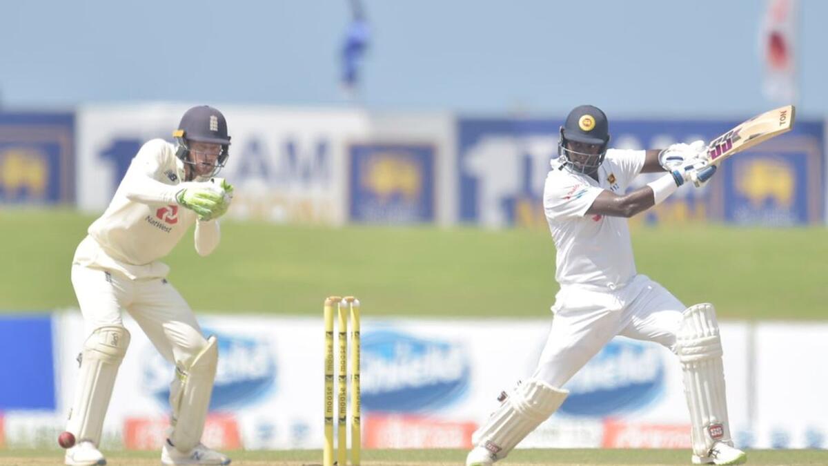 Angelo Mathews failed to shine in the second innings.— Twitter
