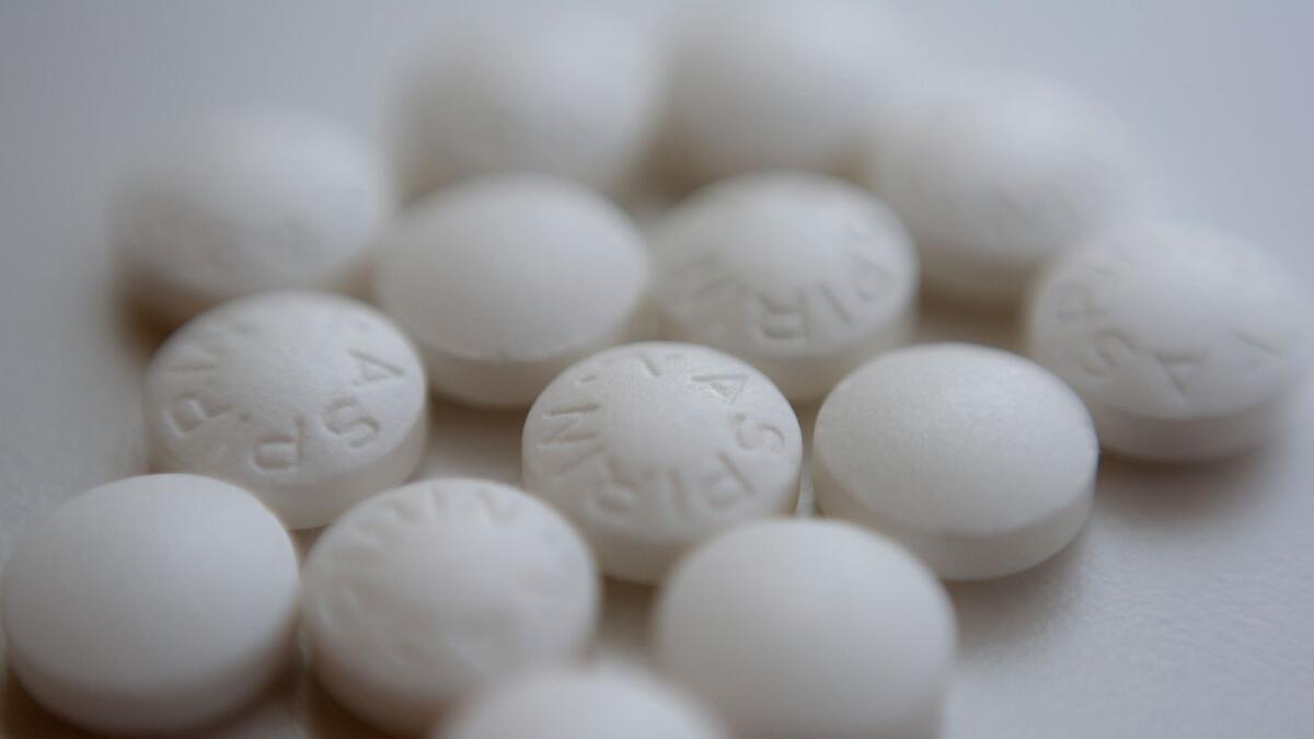 An arrangement of aspirin pills in New York.