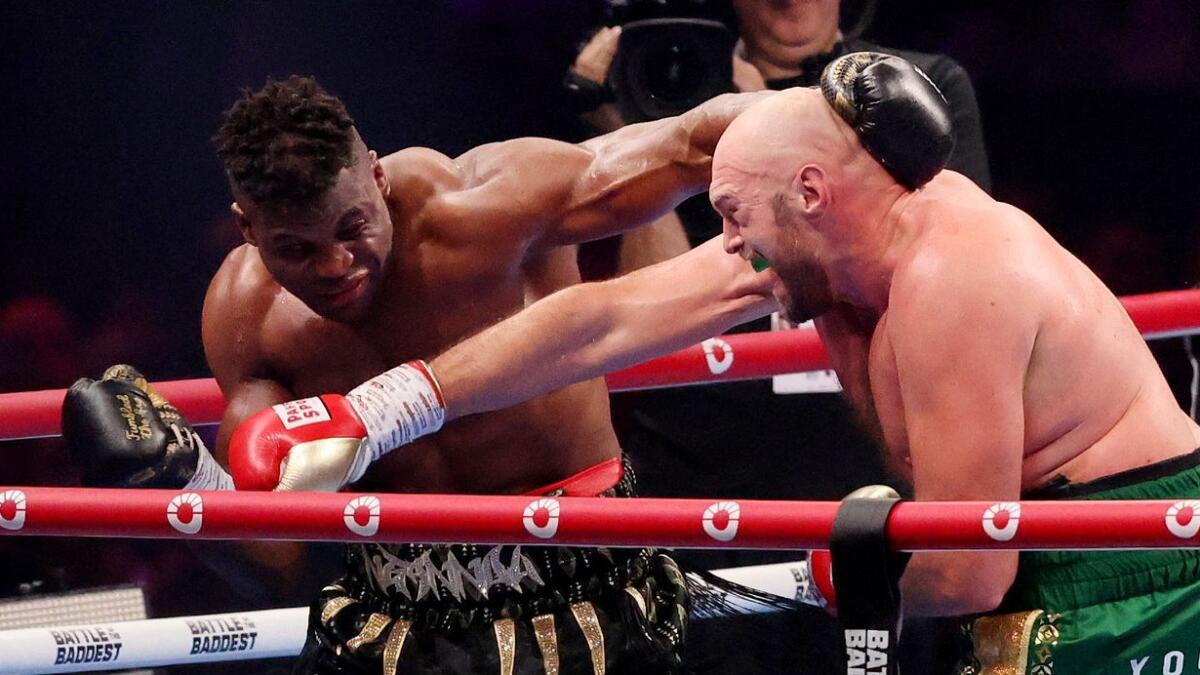 Francis Ngannou in action against Tyson Fury. - Reuters