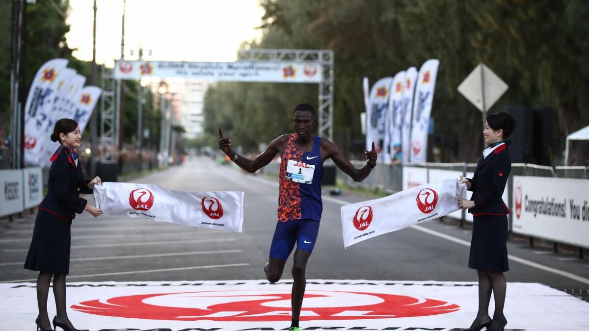 Titus Ekiru of Kenya wins the Honolulu Marathon on December 8, 2019. (AFP file)