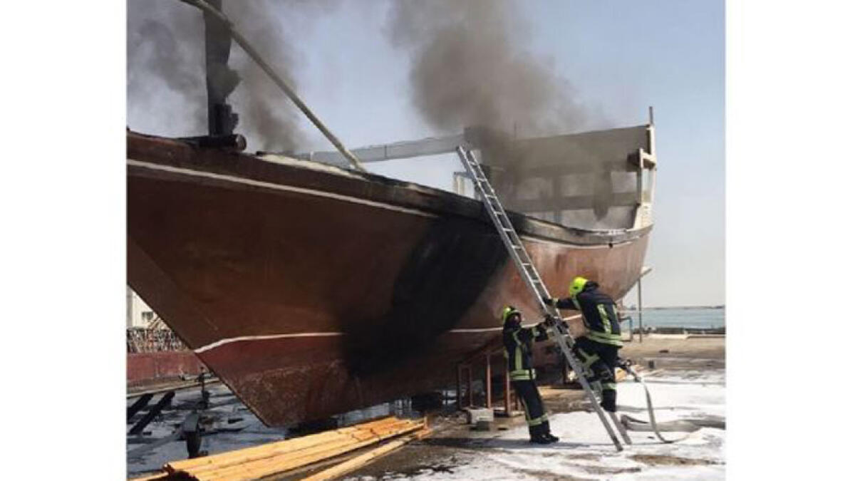 Boat catches fire at Abu Dhabi maintenance workshop