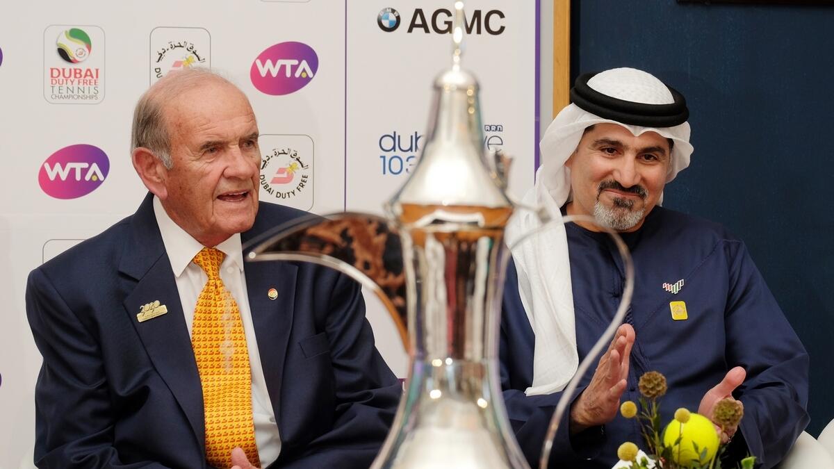 ALL SET: Colm McLoughlin, CEO of the Dubai Duty Free and Salah Tahlak, Tournament Director during the draw.