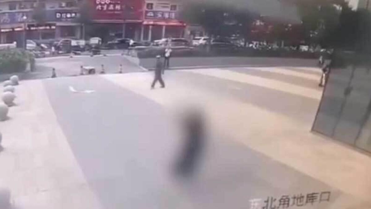 Video: Passerby killed by falling object from building