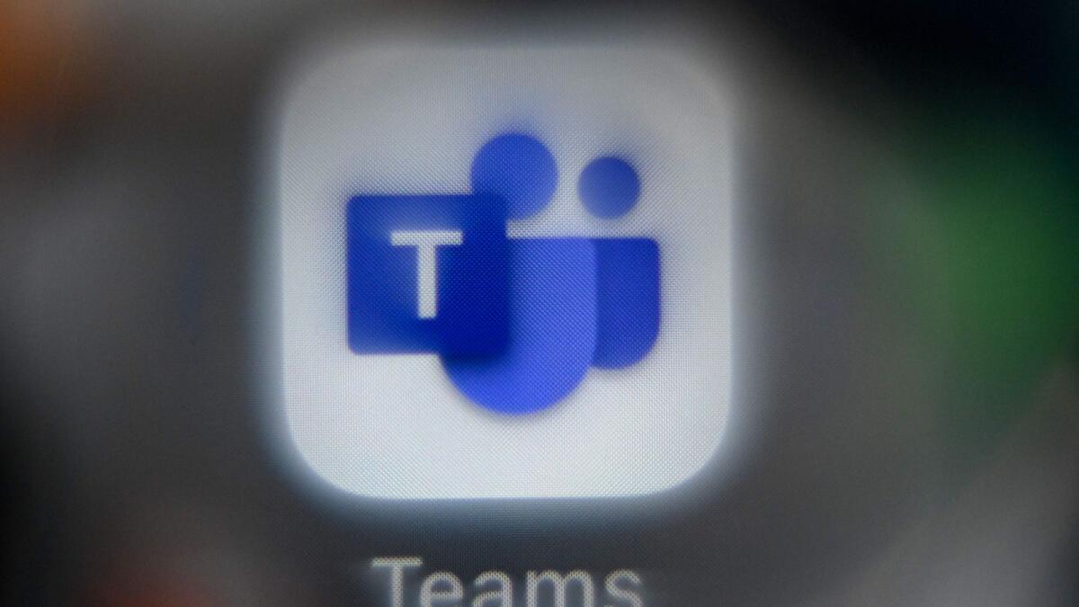 A smartphone screen bearing the Microsoft Teams application logo. — AFP file