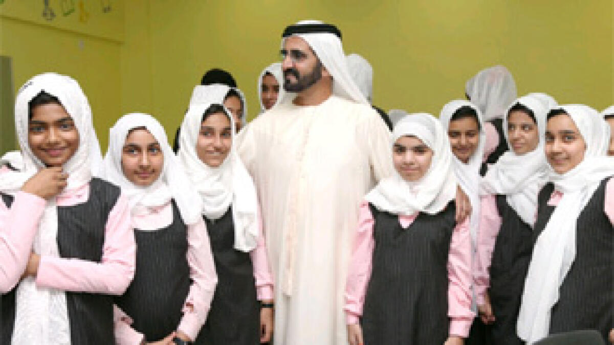 Shaikh Mohammed tours schools in UAQ, Ajman