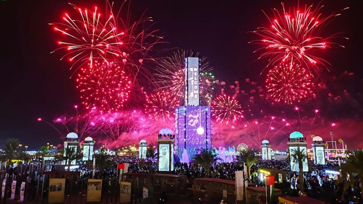 New Year fireworks in Al Wathba. — Photos by Ashwani Kumar