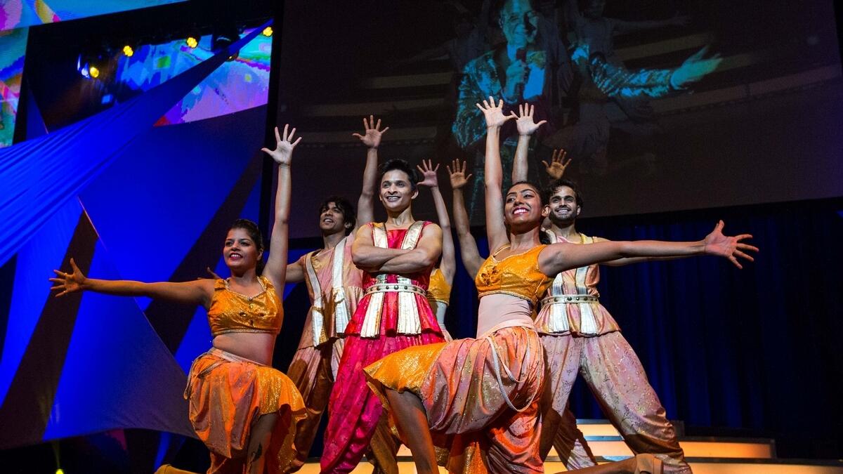 DAZZLING SPECTACLE: Inside the Bollywood Parks dance off held at Rajmahal Theatre.