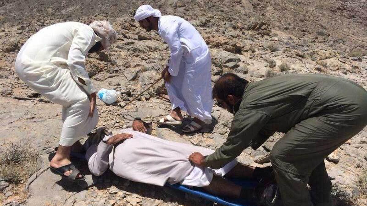 Air wing rescue operation in Ras Al Khaimah.-Supplied photo