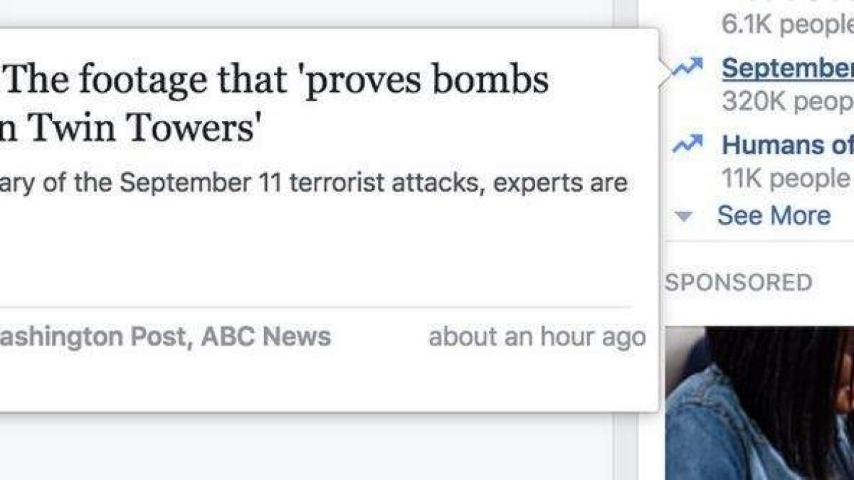 Facebooks new Trending algorithm puts hoax 9/11 story at top
